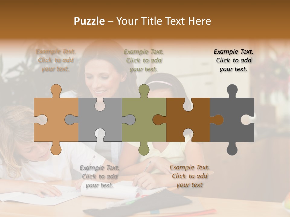 Mature Girl Pencil PowerPoint Template