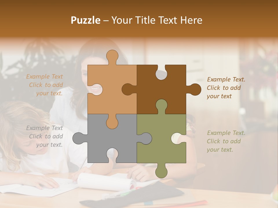 Mature Girl Pencil PowerPoint Template