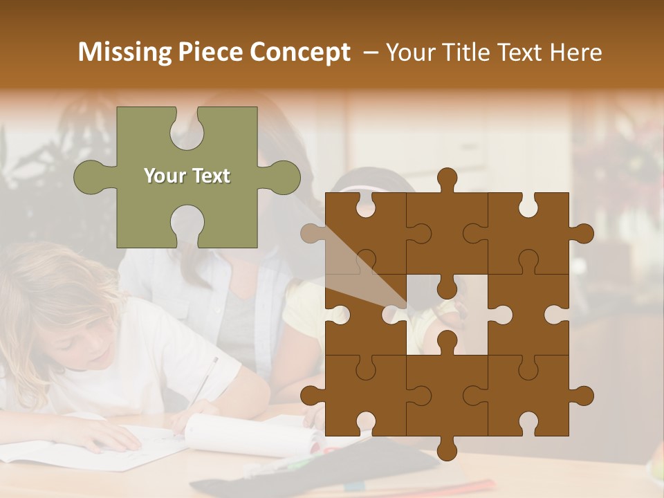 Mature Girl Pencil PowerPoint Template