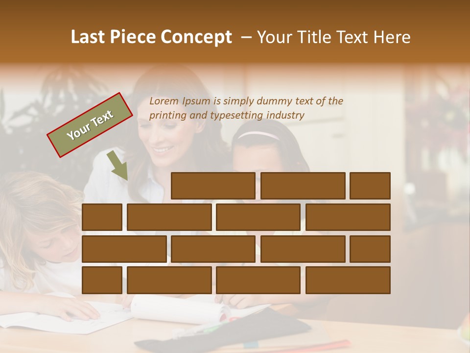Mature Girl Pencil PowerPoint Template