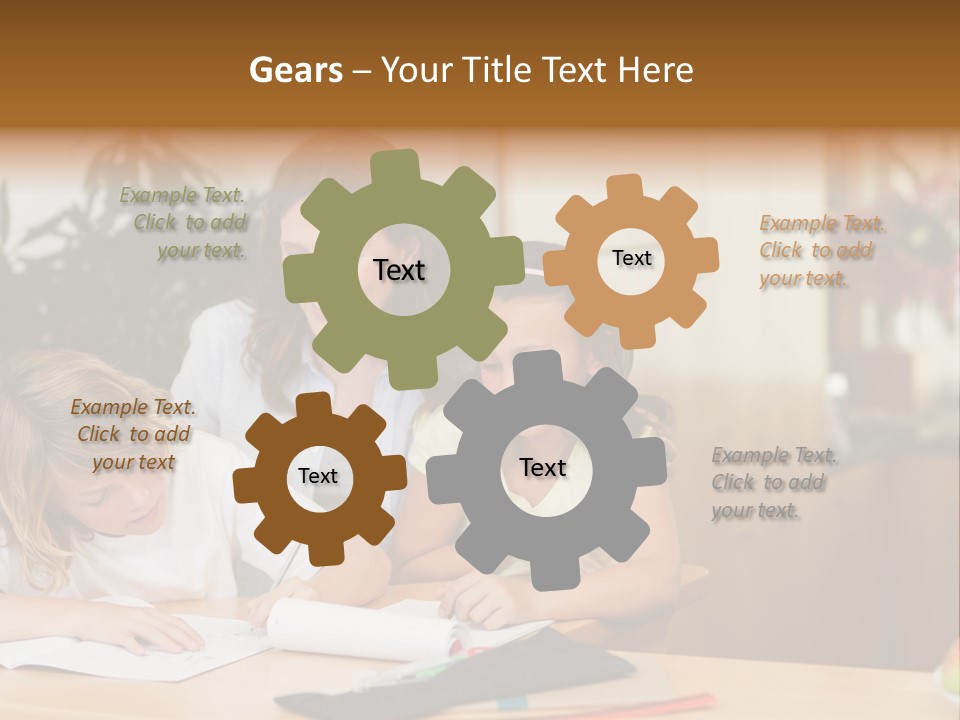 Mature Girl Pencil PowerPoint Template