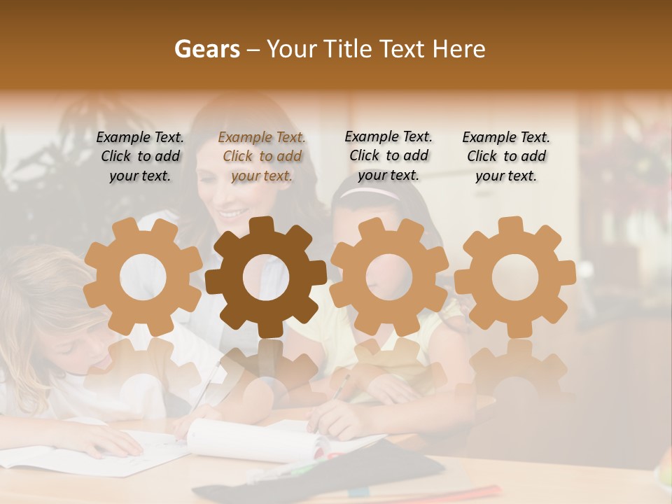 Mature Girl Pencil PowerPoint Template