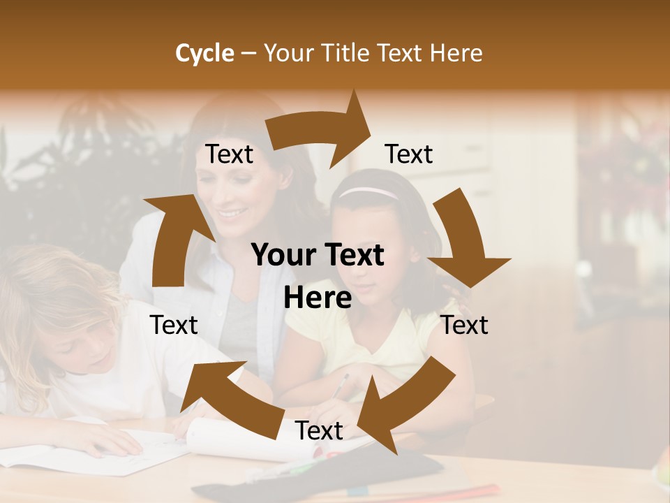 Mature Girl Pencil PowerPoint Template