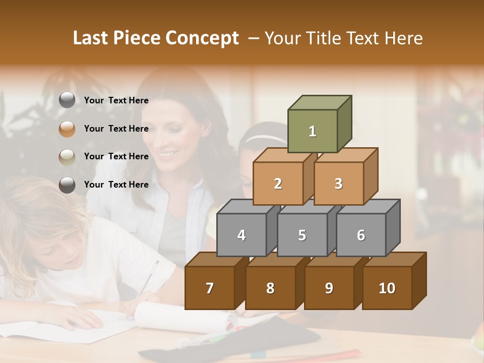 Mature Girl Pencil PowerPoint Template