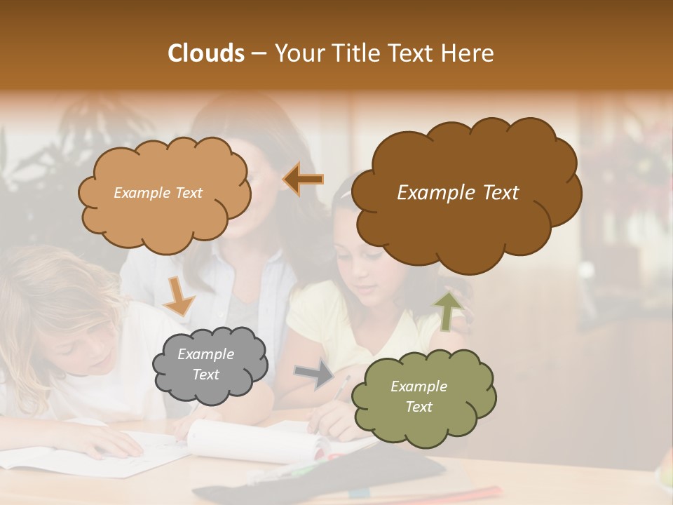 Mature Girl Pencil PowerPoint Template