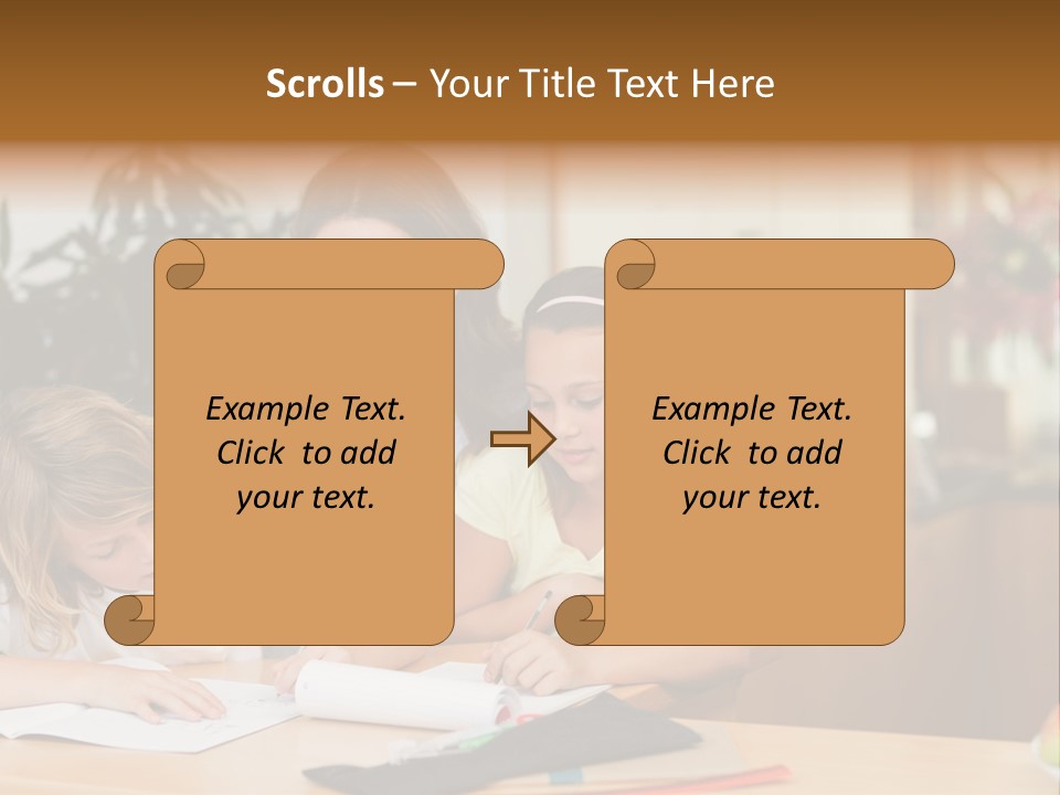Mature Girl Pencil PowerPoint Template