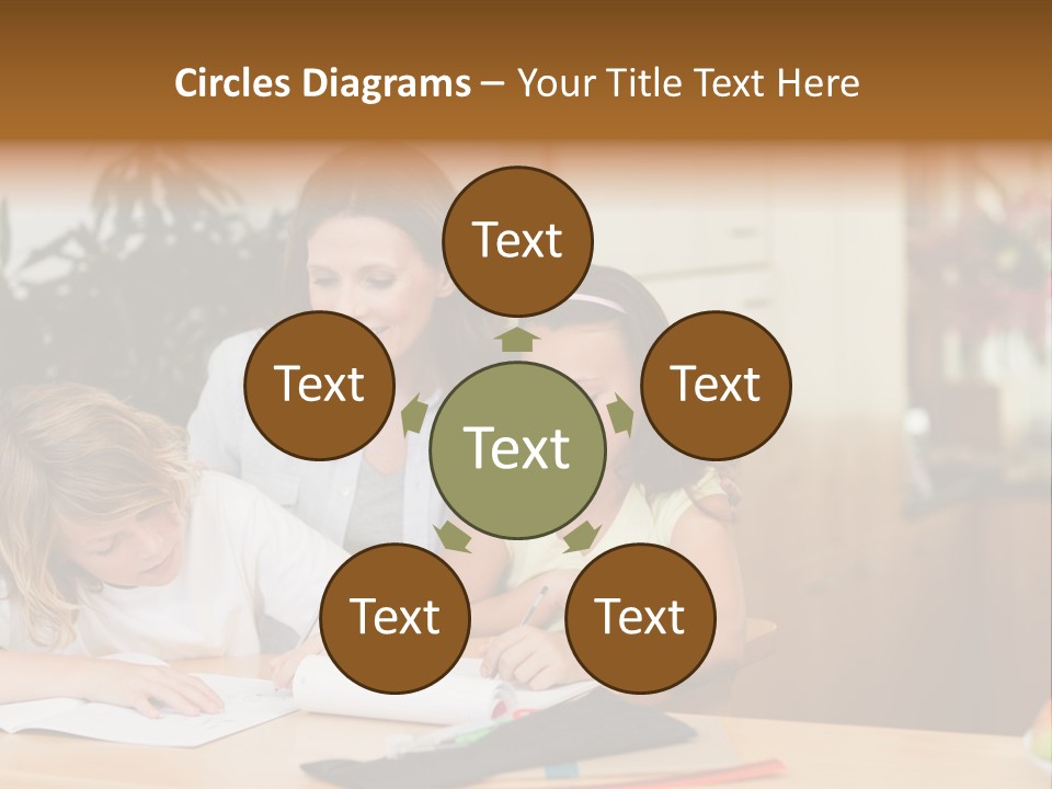 Mature Girl Pencil PowerPoint Template