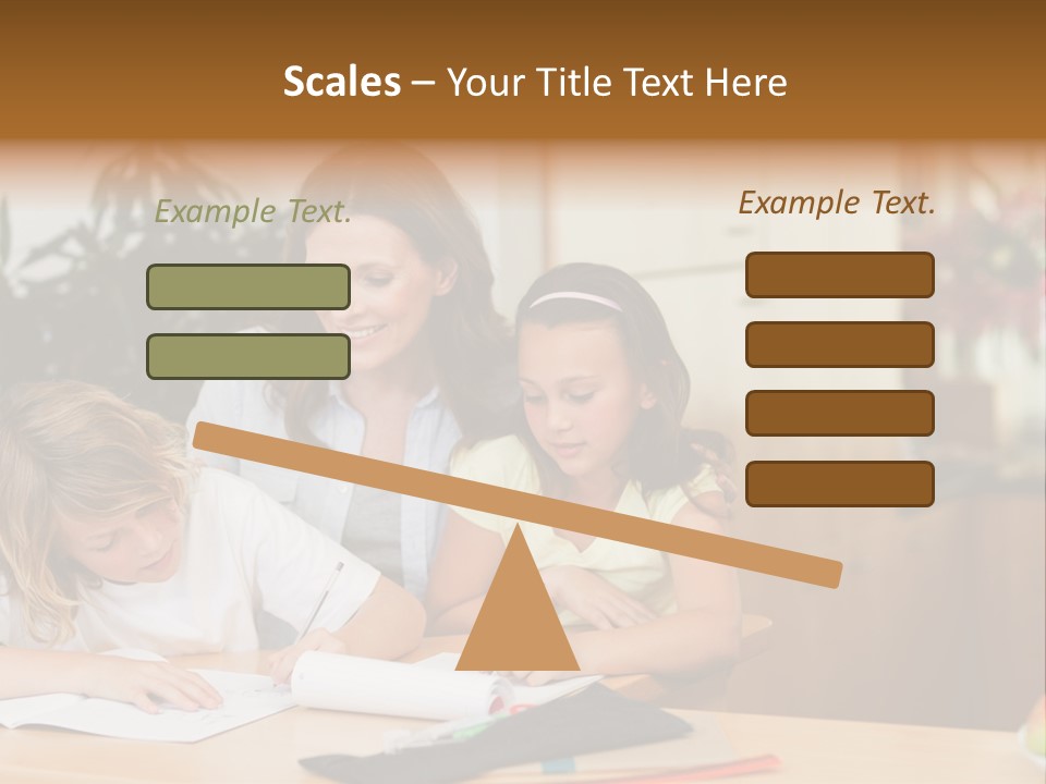 Mature Girl Pencil PowerPoint Template