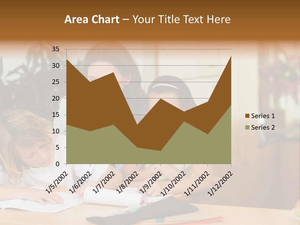 Mature Girl Pencil PowerPoint Template