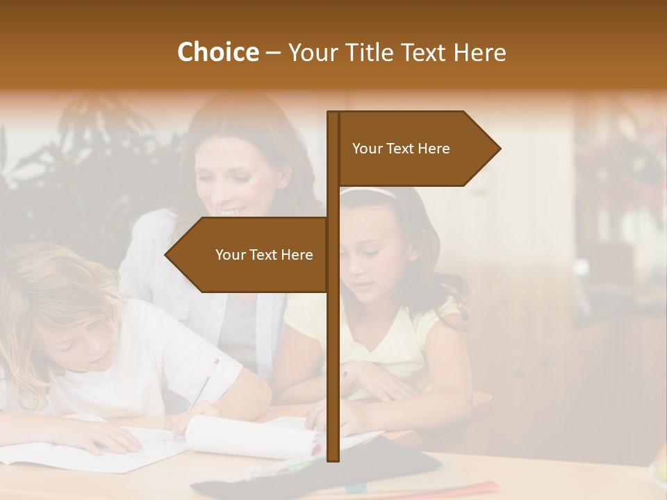 Mature Girl Pencil PowerPoint Template