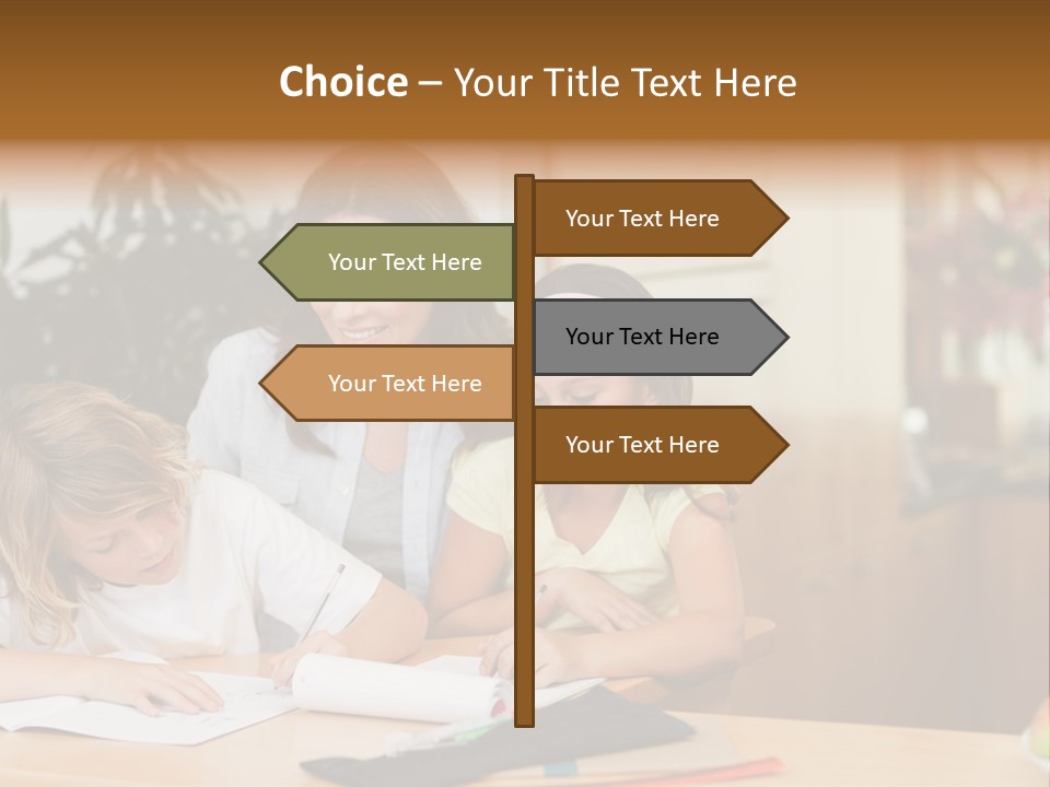 Mature Girl Pencil PowerPoint Template