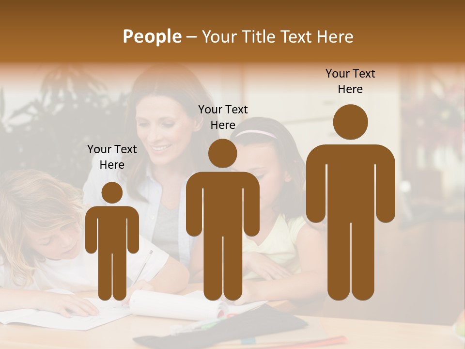 Mature Girl Pencil PowerPoint Template