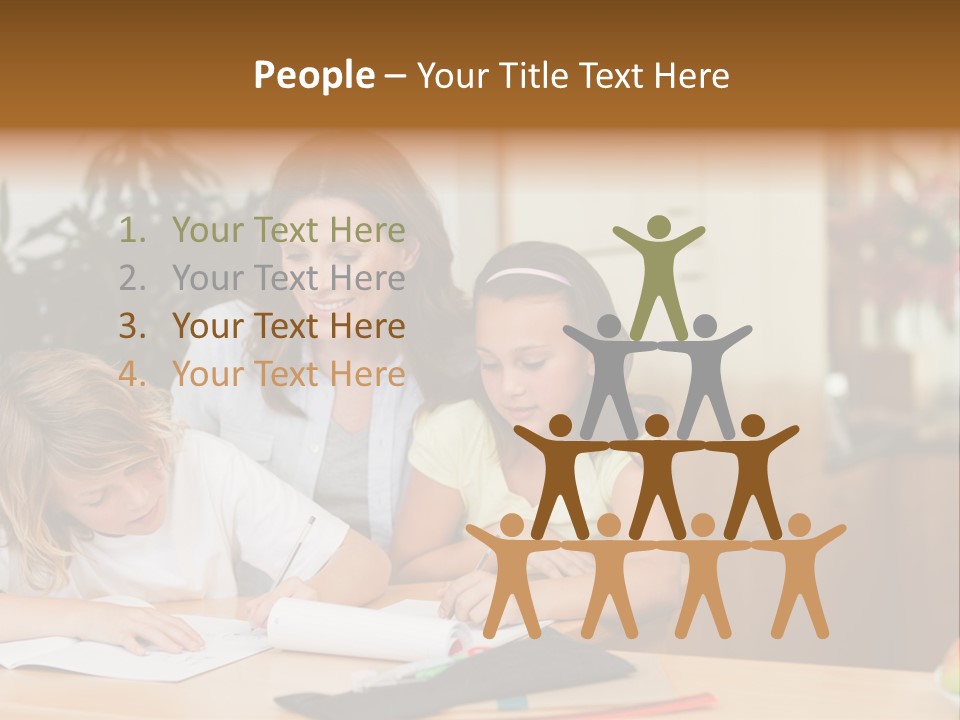 Mature Girl Pencil PowerPoint Template