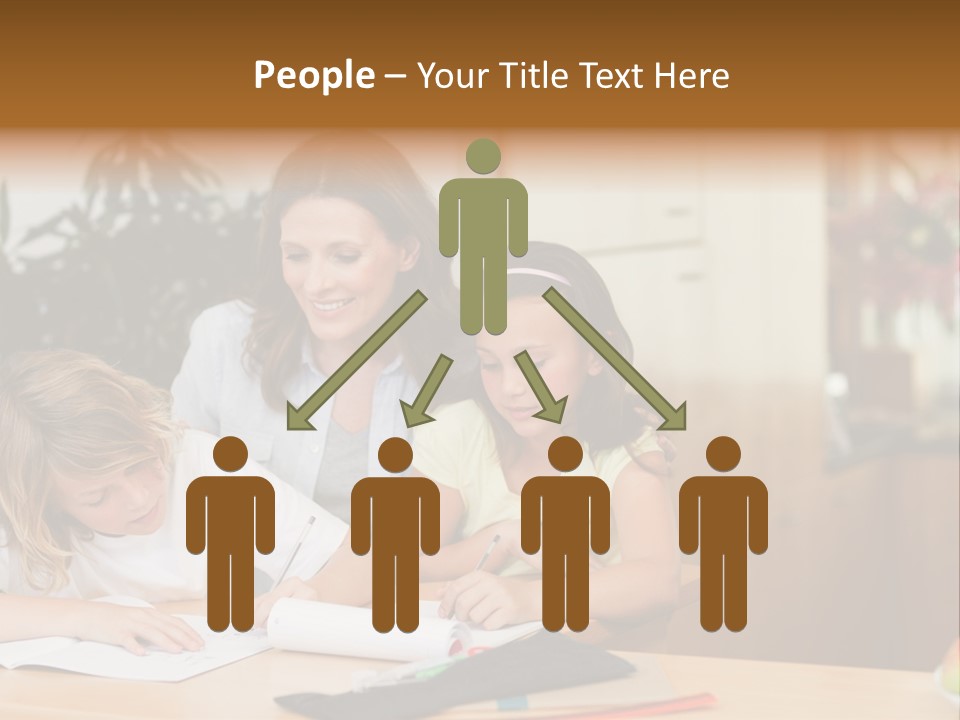 Mature Girl Pencil PowerPoint Template