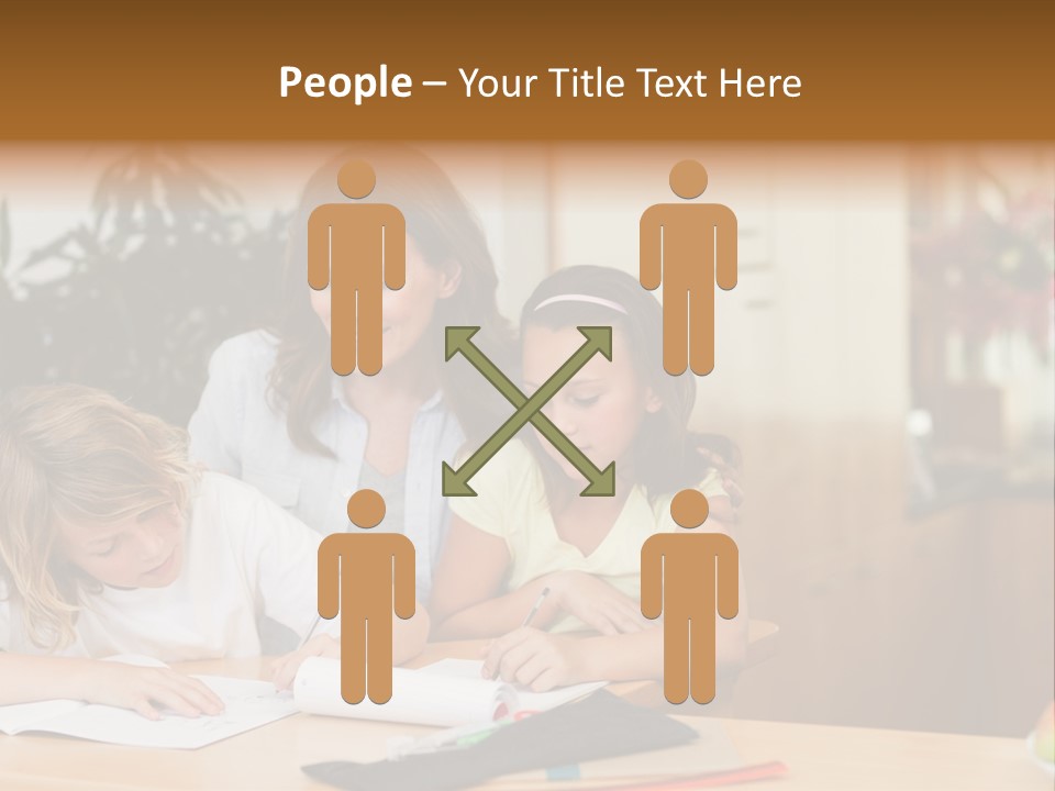 Mature Girl Pencil PowerPoint Template