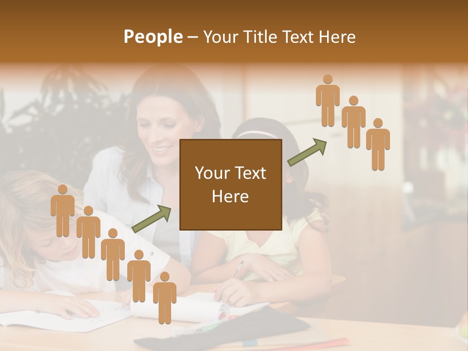 Mature Girl Pencil PowerPoint Template