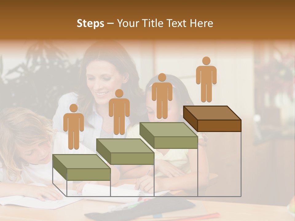 Mature Girl Pencil PowerPoint Template