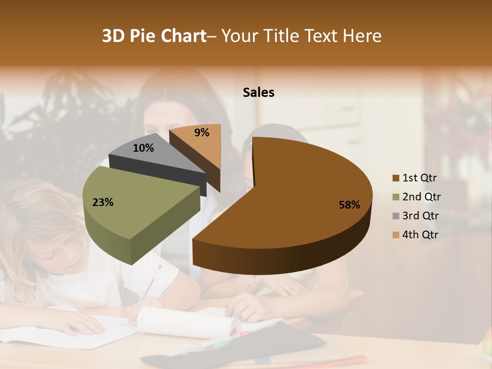 Mature Girl Pencil PowerPoint Template