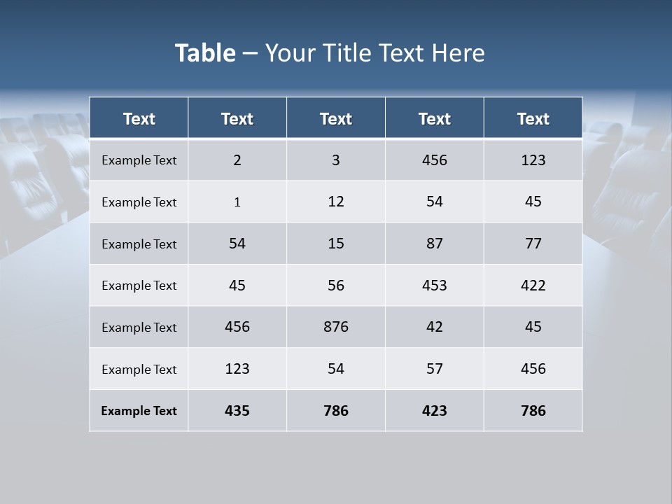 Work Seat Table PowerPoint Template