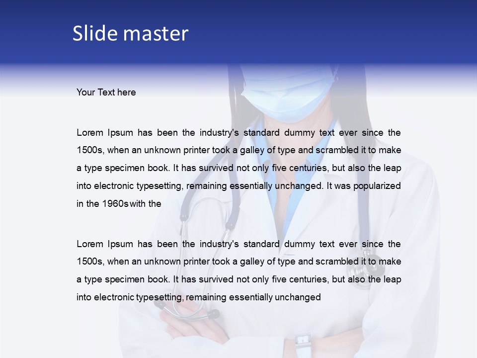 A Woman Doctor Wearing A Face Mask And A Stethoscope PowerPoint Template