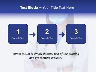 A Woman Doctor Wearing A Face Mask And A Stethoscope PowerPoint Template