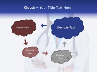 A Woman Doctor Wearing A Face Mask And A Stethoscope PowerPoint Template
