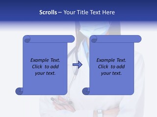 A Woman Doctor Wearing A Face Mask And A Stethoscope PowerPoint Template