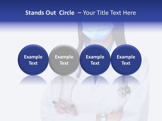 A Woman Doctor Wearing A Face Mask And A Stethoscope PowerPoint Template