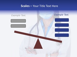 A Woman Doctor Wearing A Face Mask And A Stethoscope PowerPoint Template