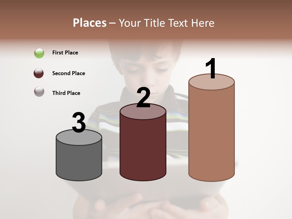 Elementary Aged Children Tablet Pc PowerPoint Template