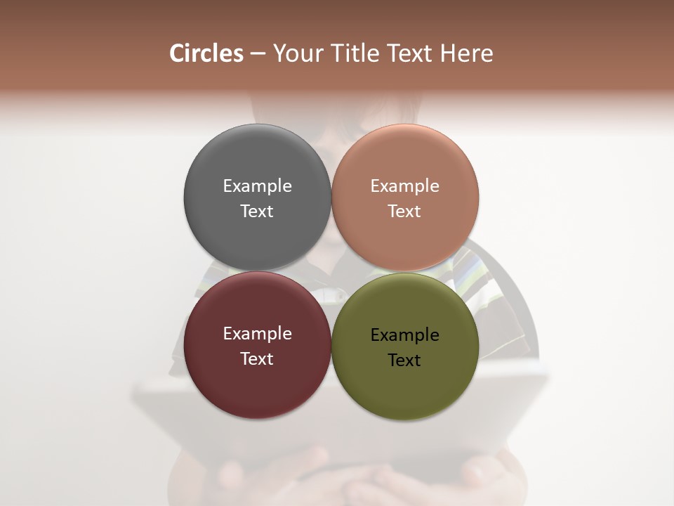 Elementary Aged Children Tablet Pc PowerPoint Template