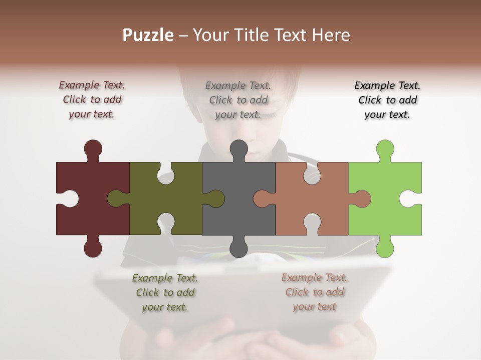 Elementary Aged Children Tablet Pc PowerPoint Template