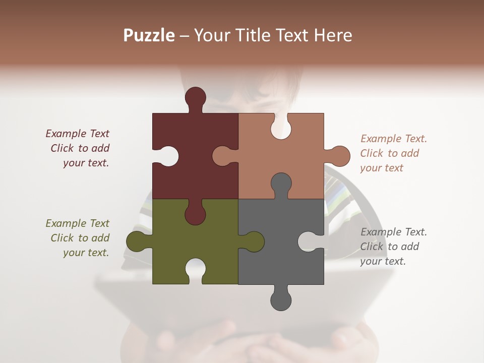 Elementary Aged Children Tablet Pc PowerPoint Template