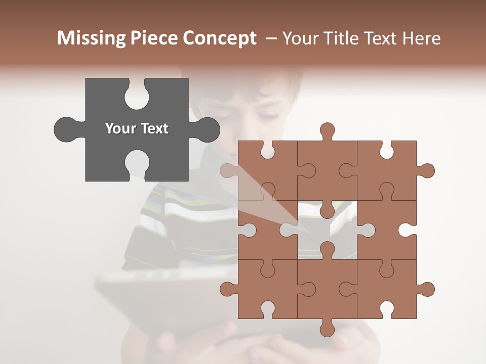 Elementary Aged Children Tablet Pc PowerPoint Template