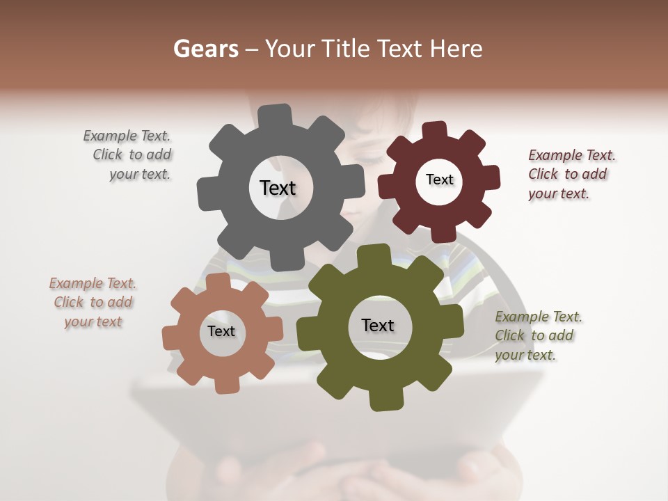 Elementary Aged Children Tablet Pc PowerPoint Template