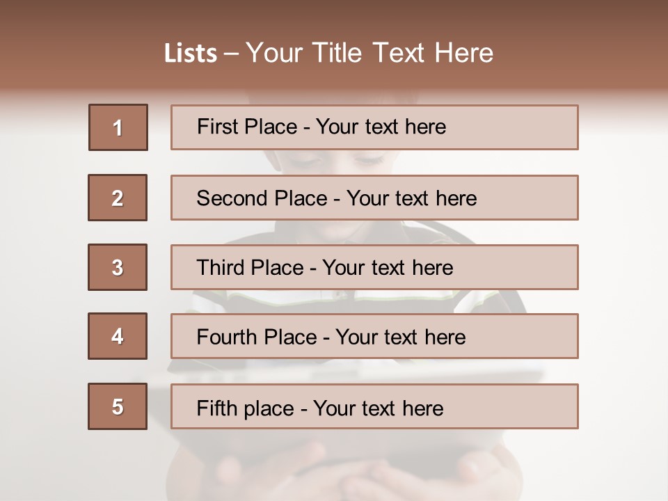 Elementary Aged Children Tablet Pc PowerPoint Template