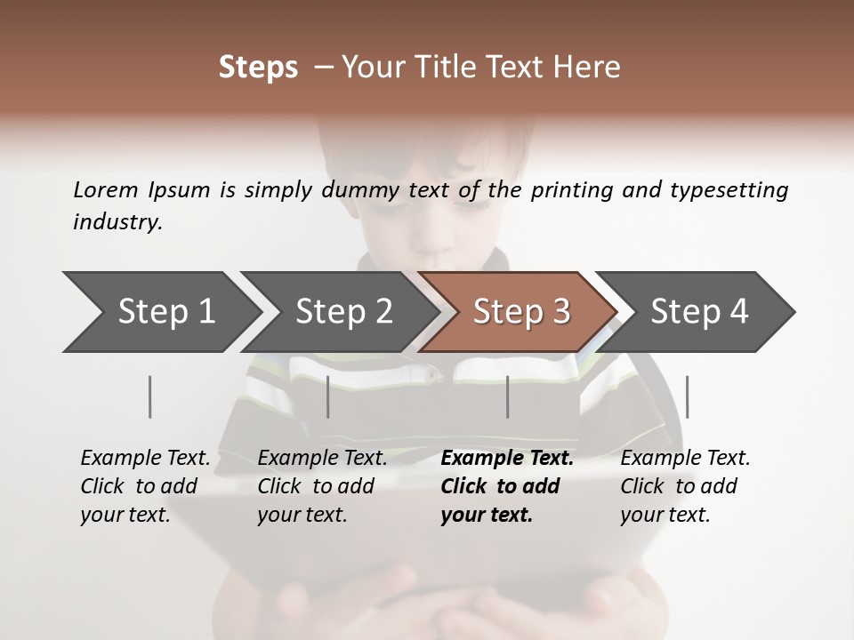 Elementary Aged Children Tablet Pc PowerPoint Template