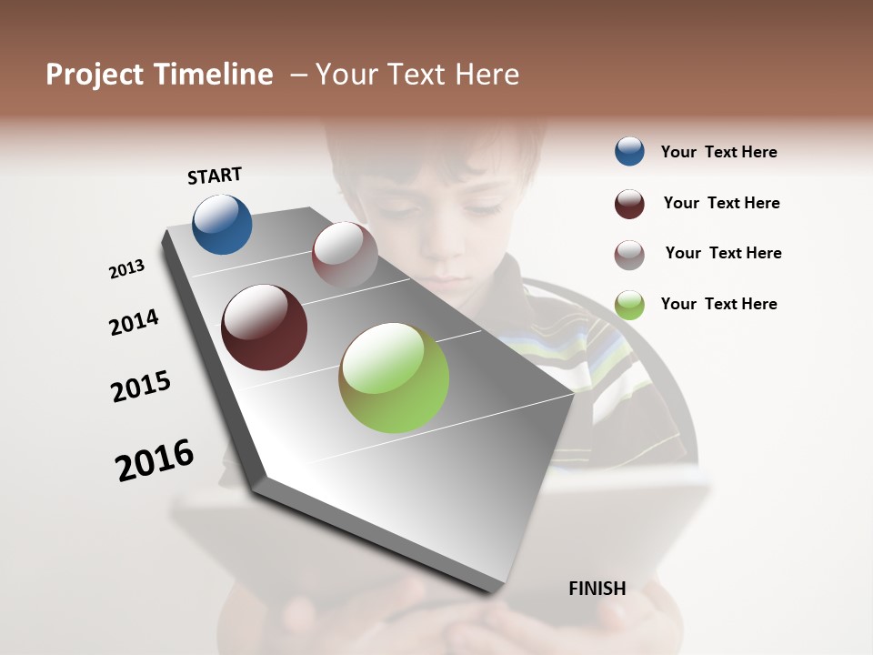 Elementary Aged Children Tablet Pc PowerPoint Template