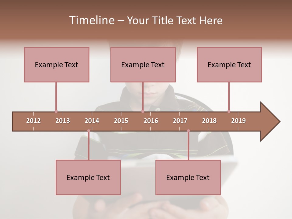 Elementary Aged Children Tablet Pc PowerPoint Template