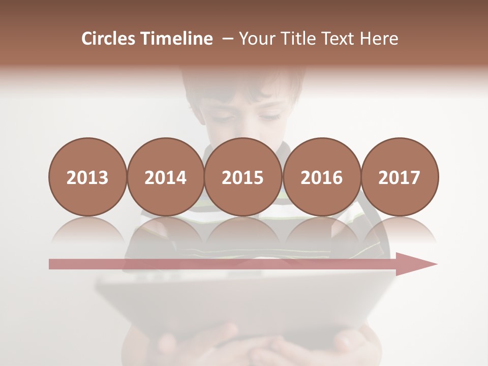 Elementary Aged Children Tablet Pc PowerPoint Template