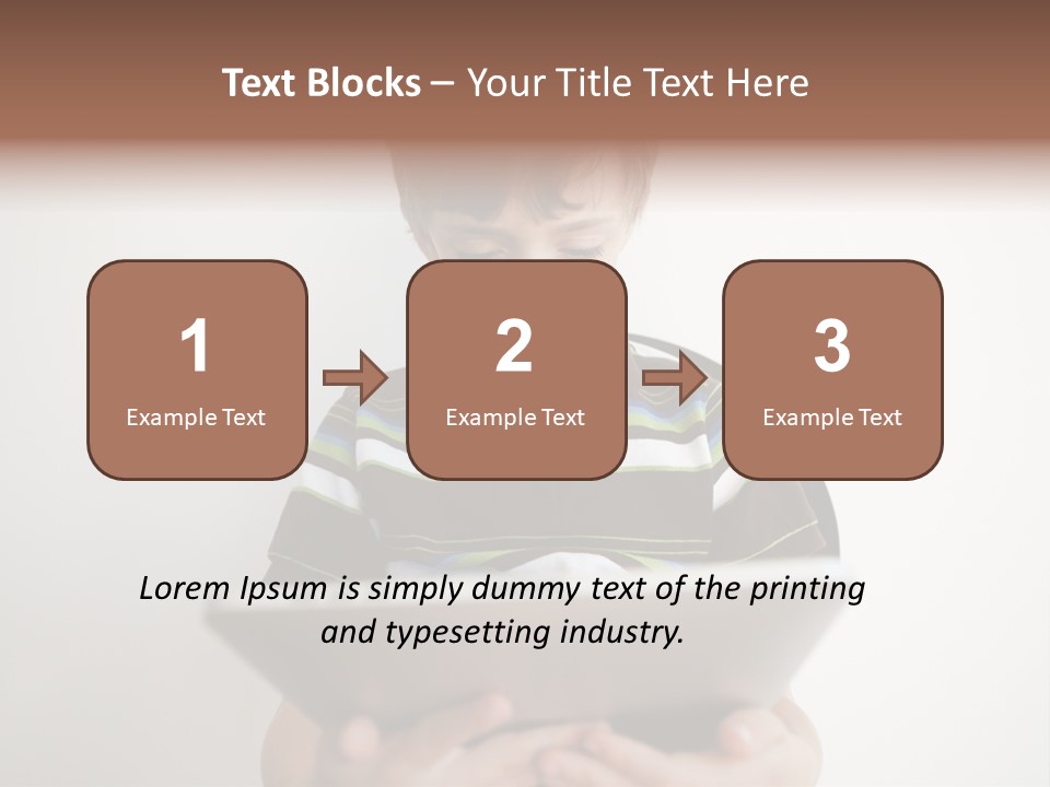 Elementary Aged Children Tablet Pc PowerPoint Template