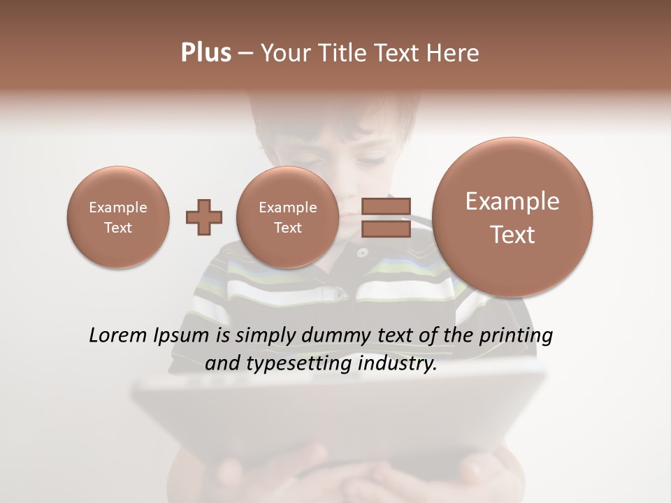 Elementary Aged Children Tablet Pc PowerPoint Template