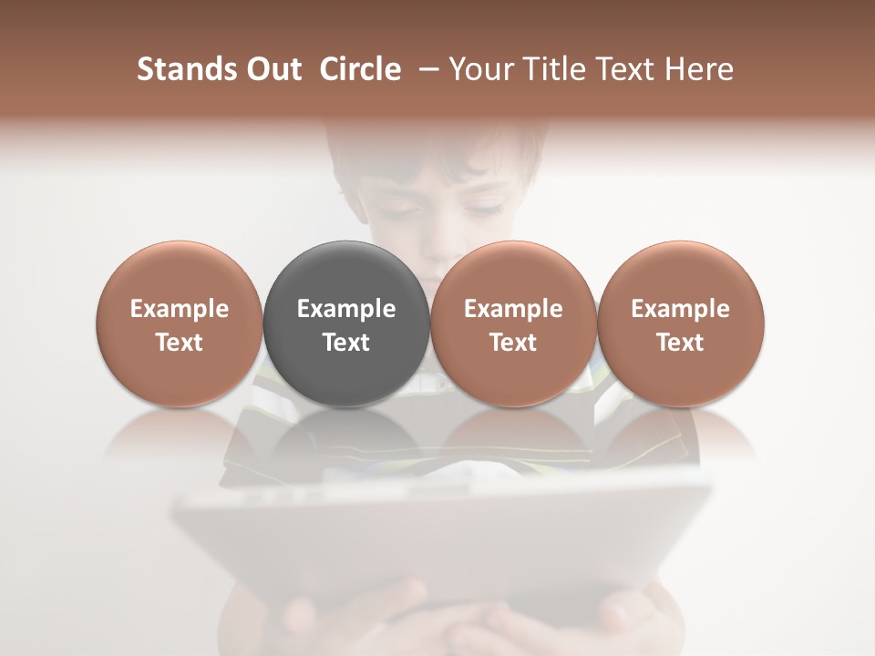 Elementary Aged Children Tablet Pc PowerPoint Template