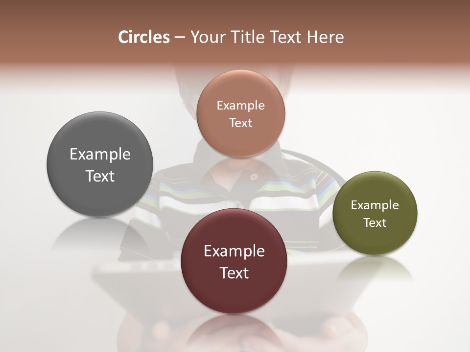 Elementary Aged Children Tablet Pc PowerPoint Template