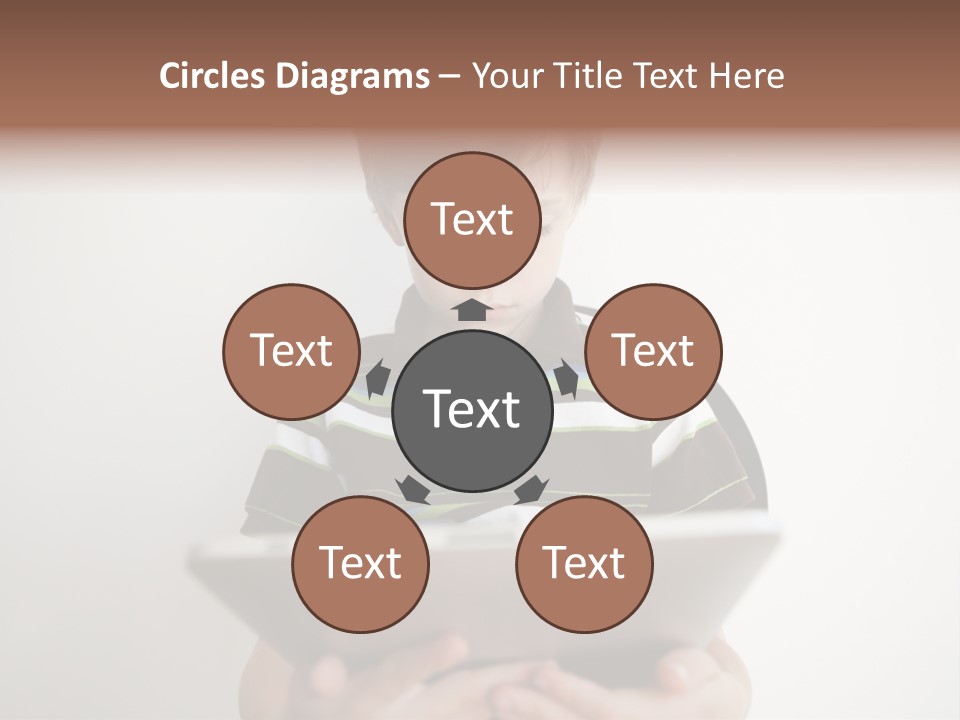 Elementary Aged Children Tablet Pc PowerPoint Template