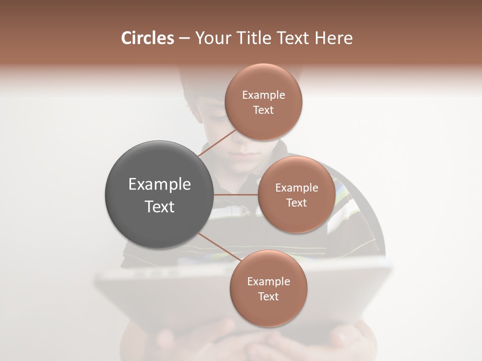 Elementary Aged Children Tablet Pc PowerPoint Template