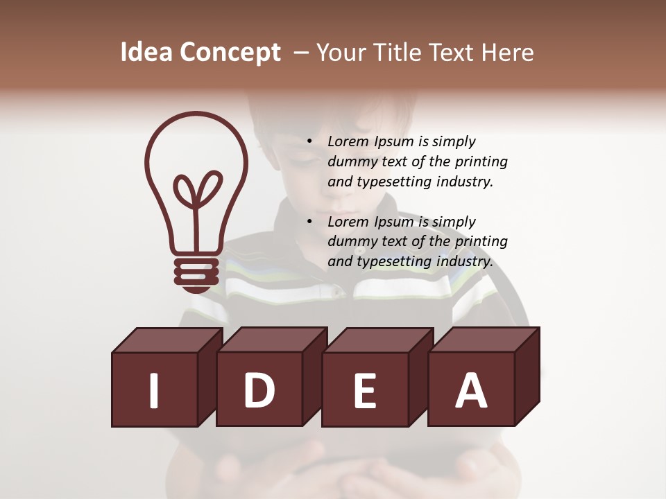 Elementary Aged Children Tablet Pc PowerPoint Template