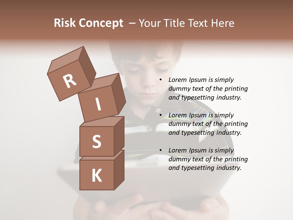 Elementary Aged Children Tablet Pc PowerPoint Template