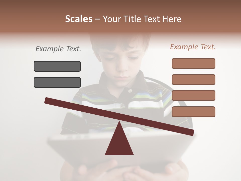 Elementary Aged Children Tablet Pc PowerPoint Template