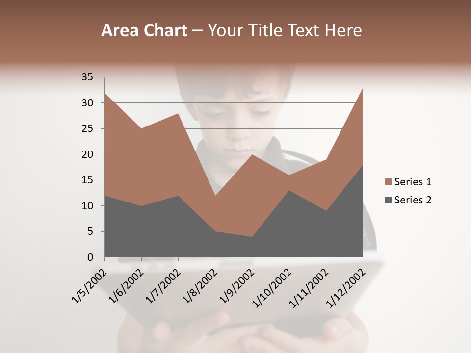 Elementary Aged Children Tablet Pc PowerPoint Template